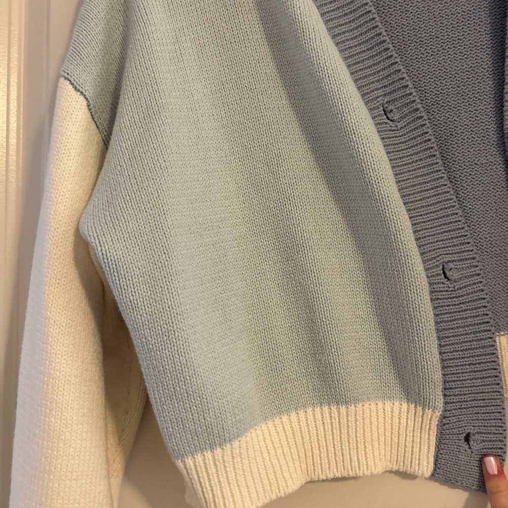 Blue patchwork sweater - Picture 4 of 4